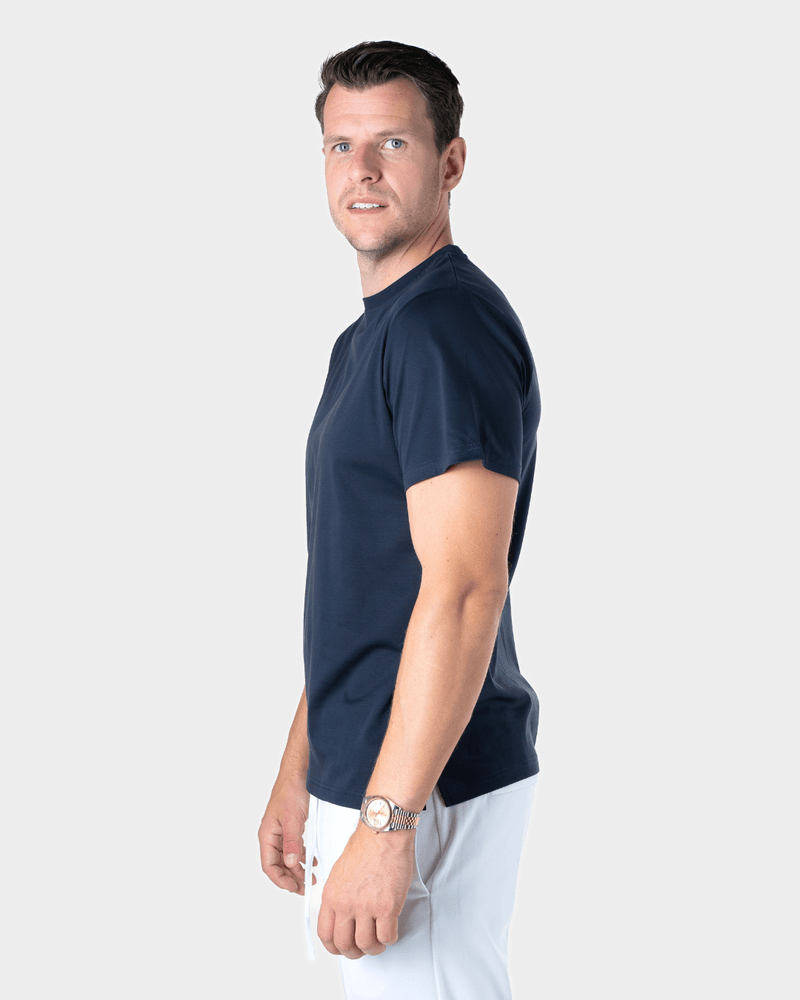 IBIZA - DONKERBLAUW SHINY LUXURY T-SHIRT